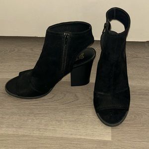 Open toed/ open heeled high heel booties